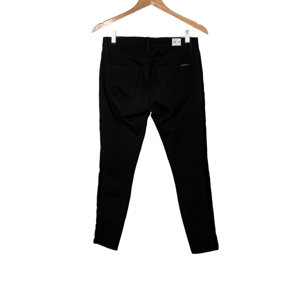 Hudson Amory Super Skinny Black Ankle Jeans Size 27 Velvet Contrast Stripes - Picture 5 of 13